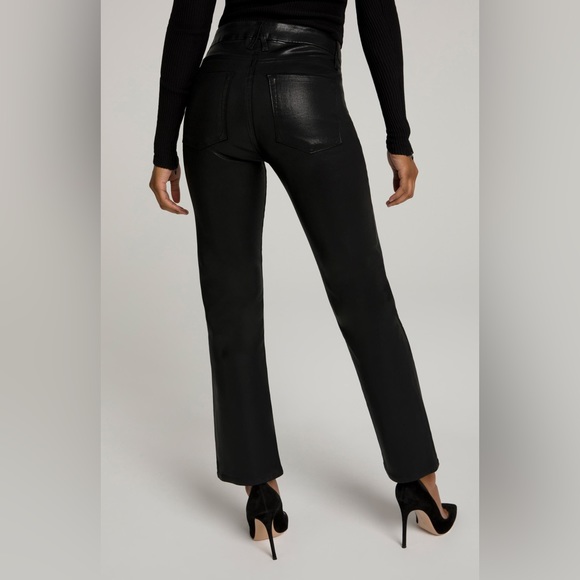 🎉HP🎉 NWT Good American Good Legs Straight Coated Jeans - Picture 2 of 15